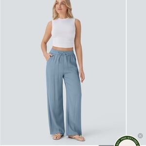 HALARA Women's Wide Leg Pants in Soft Blue